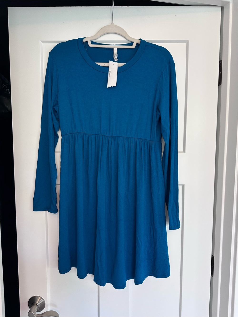 Hesed Cara Long Sleeve Teal Blue Dress - size medium